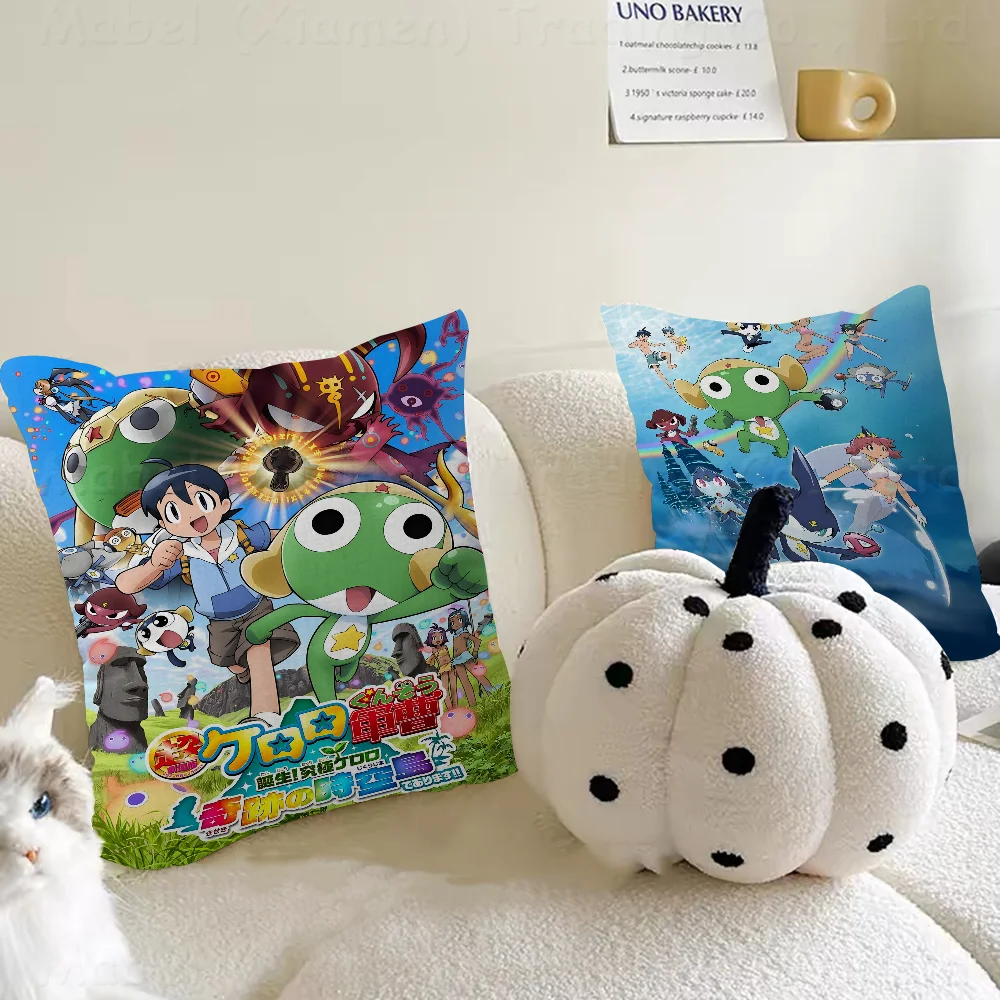 Keroro Gunsou Frog Cushion Cover Car Throw Pillow Case For Sofa Car Christmas Gift 40x40cm 45x45cm