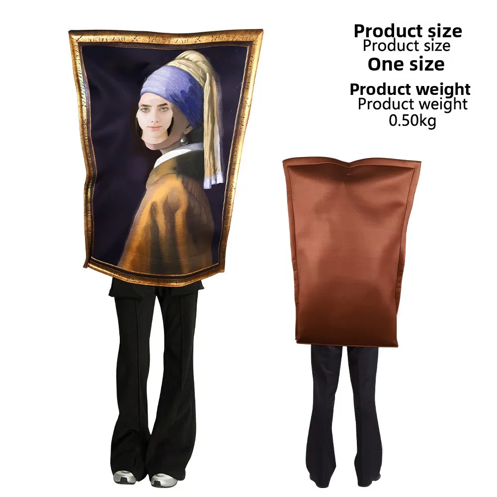 Loween mundialmente famosa pintura cosplay traje casal cn revista engraçado pai-filho combinando roupa mona a van gogh