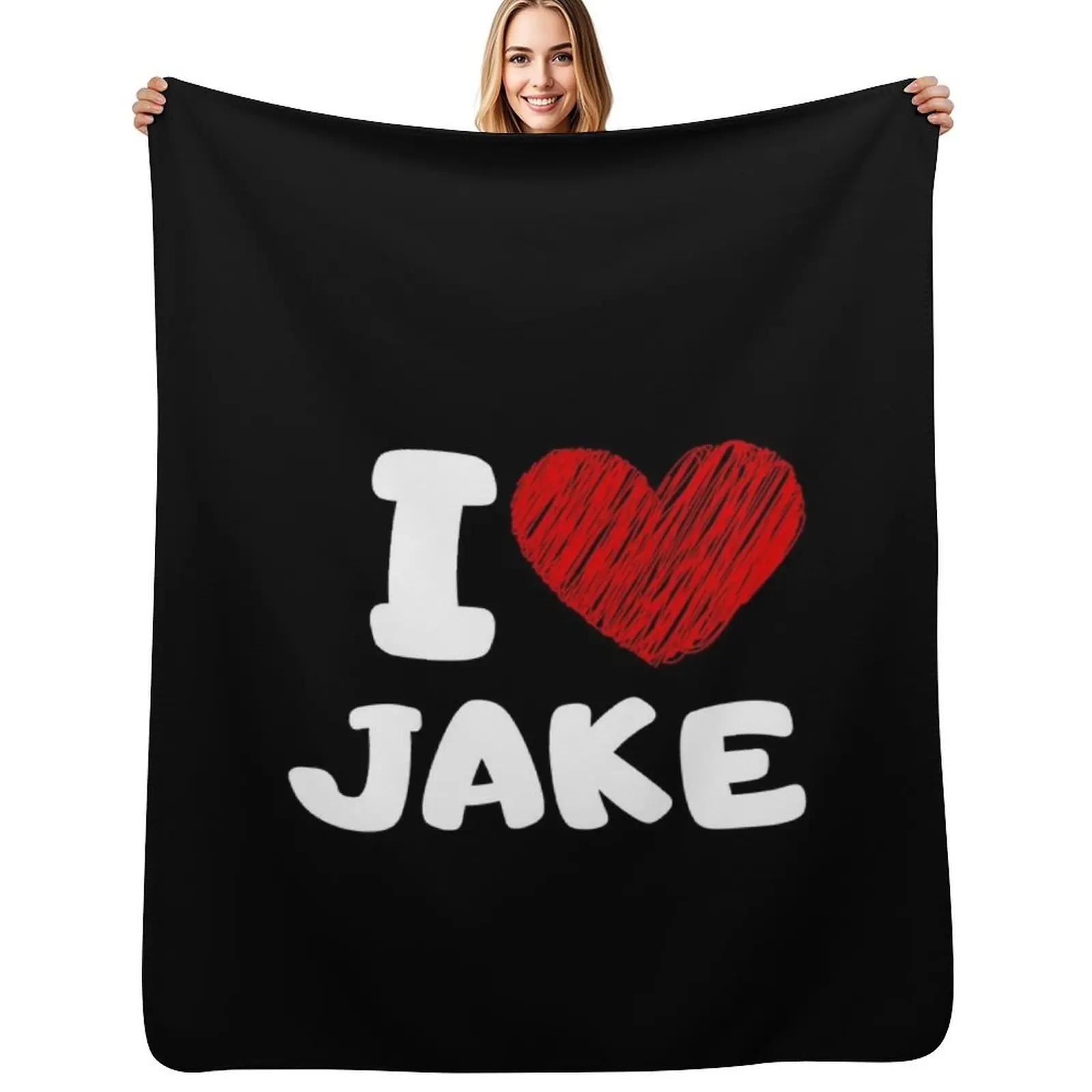 I Love Jake, I Heart Jake Family lover Throw Blanket Fuzzy Plush Throw Blanket for Sofa Chair