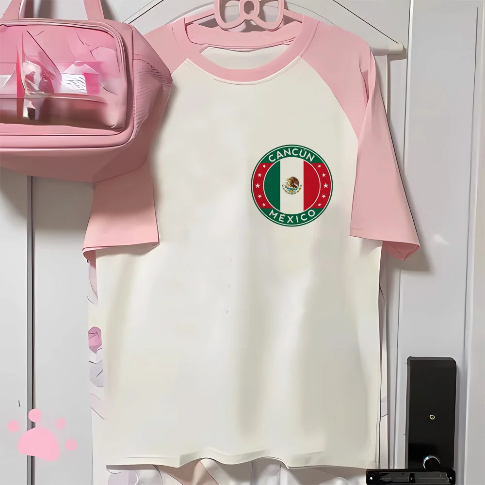 

Mexico shirt women Digital Y2k Punk Gothic Vintage t-shirt Classic Retro Breathable Gothic