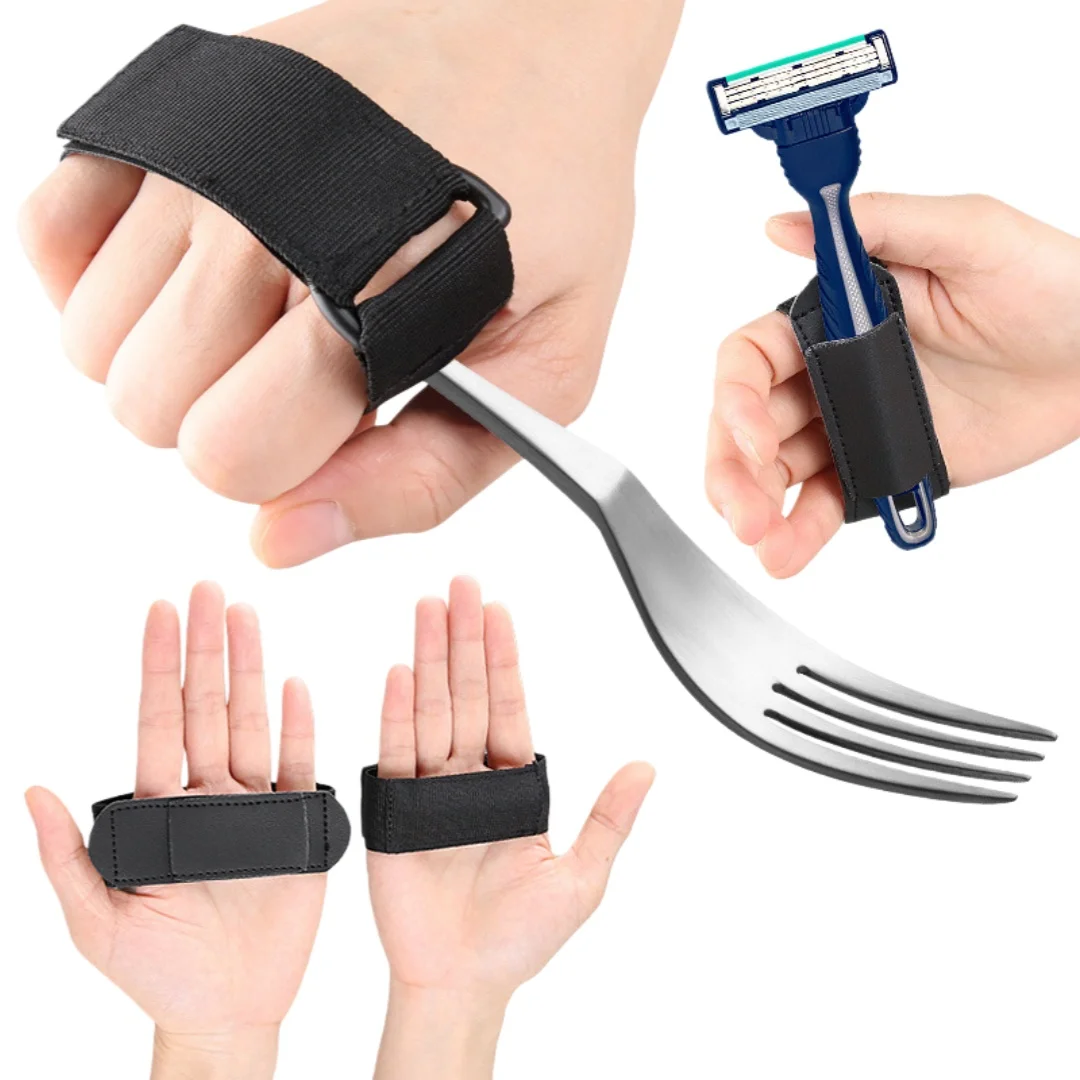 3pckEating Aid Utensil Hand Strap Utensil Holder Eating Feeding Assistance Holding Cutlery Anti Shake Auxiliary Tableware Holder