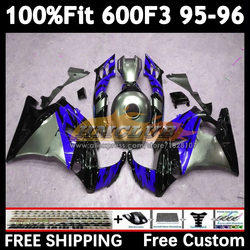 Injection Fairing +Tank For HONDA CBR 600F3 600 F3 FS CBR600F3 95 96 56No.262 blue stock CBR600FS CBR600 F3 1995 1996 OEM Body