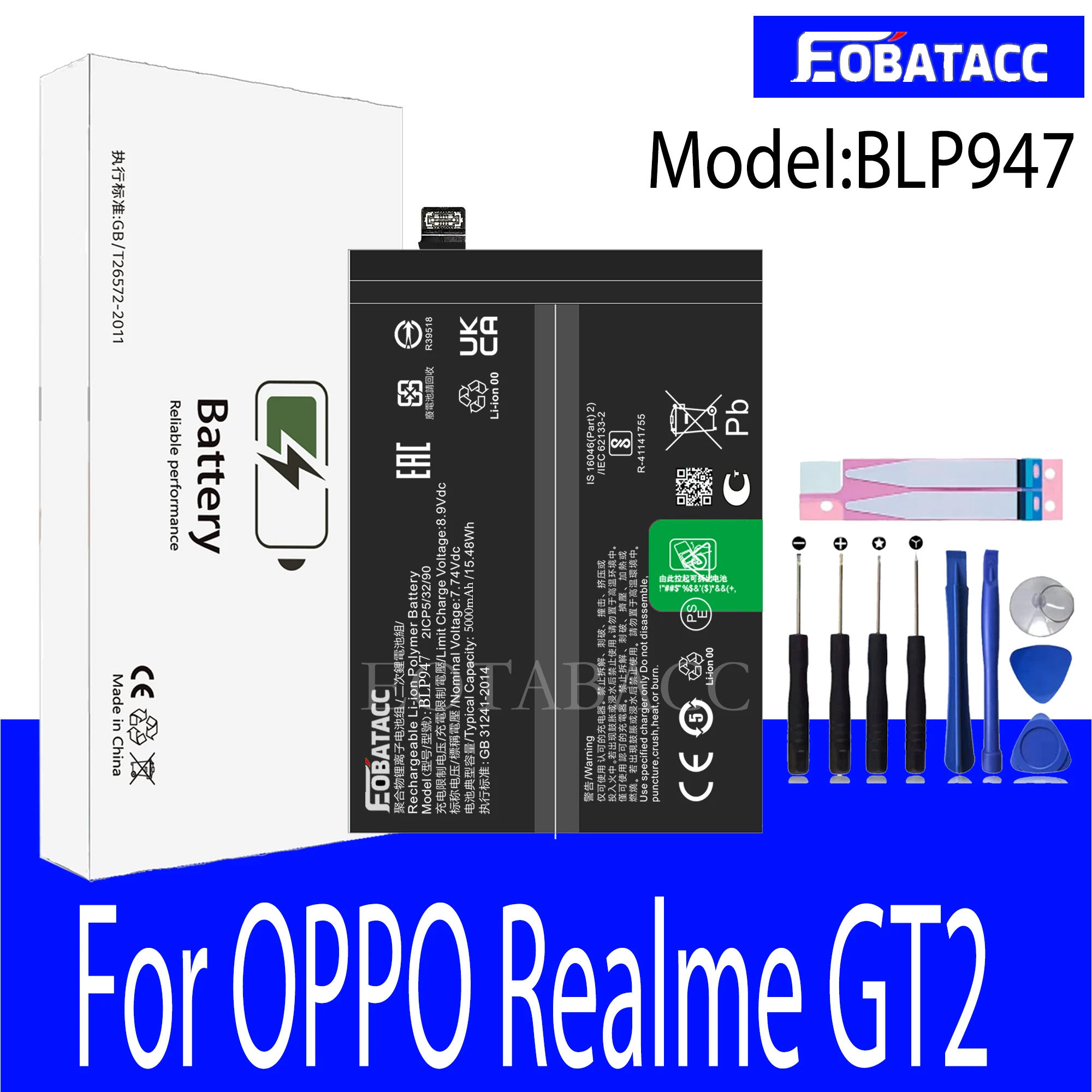 

EOTABACC 100% New Original Battery BLP947 For OPPO Realme GT2 Battery +Tools