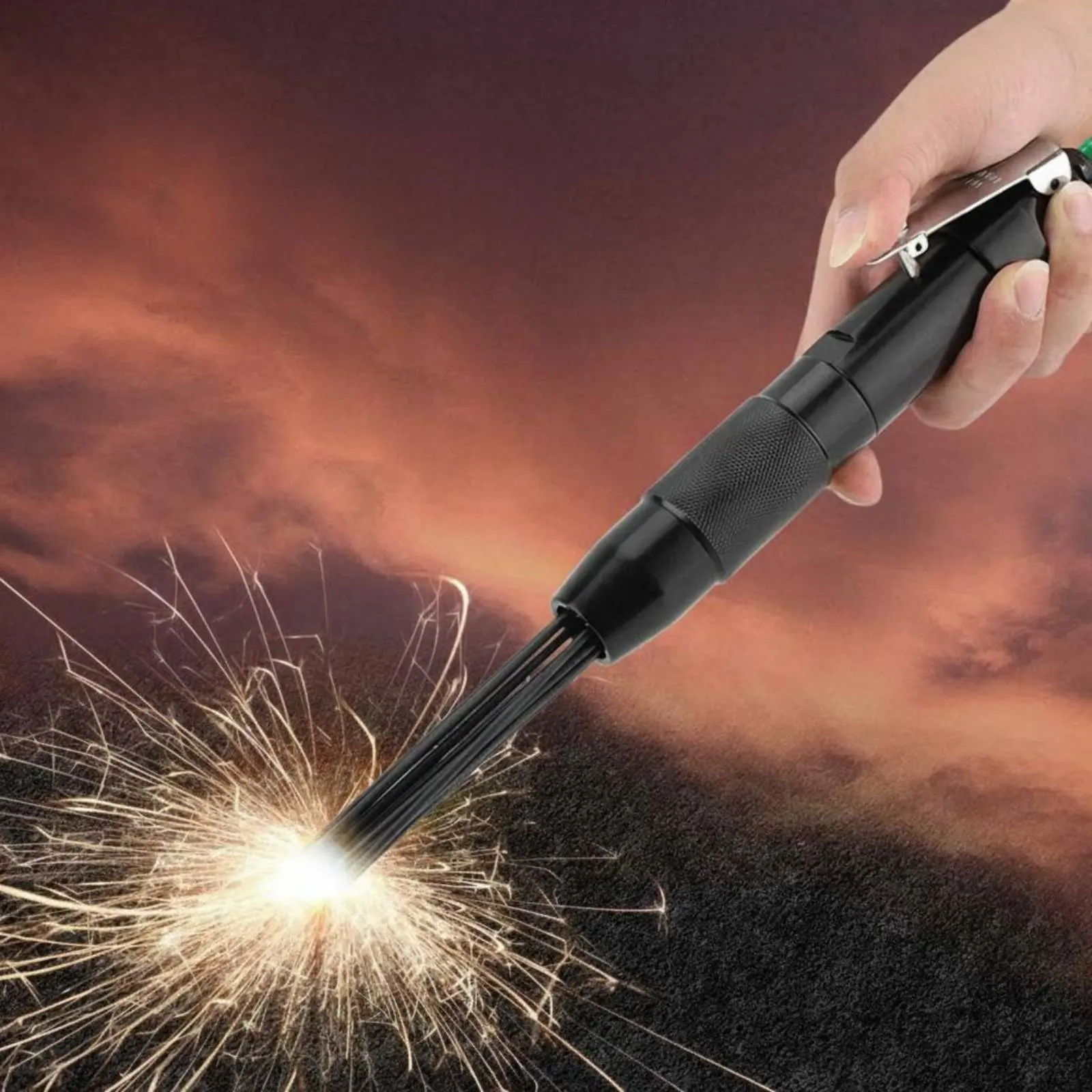 

Rust Paint Removal Tool Deep Space Cleaning Pneumatic Needle Scaler Air Needle Scaler Wear Resistant Steel for Mechanics