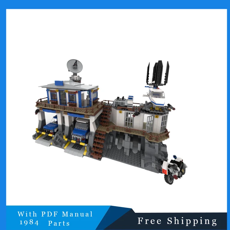 1984 Parts Police Station Model MOC Building Block Bricks Cars, Motorcycles, Airplanes Model Toys Sets Christmas Birthday Gifts