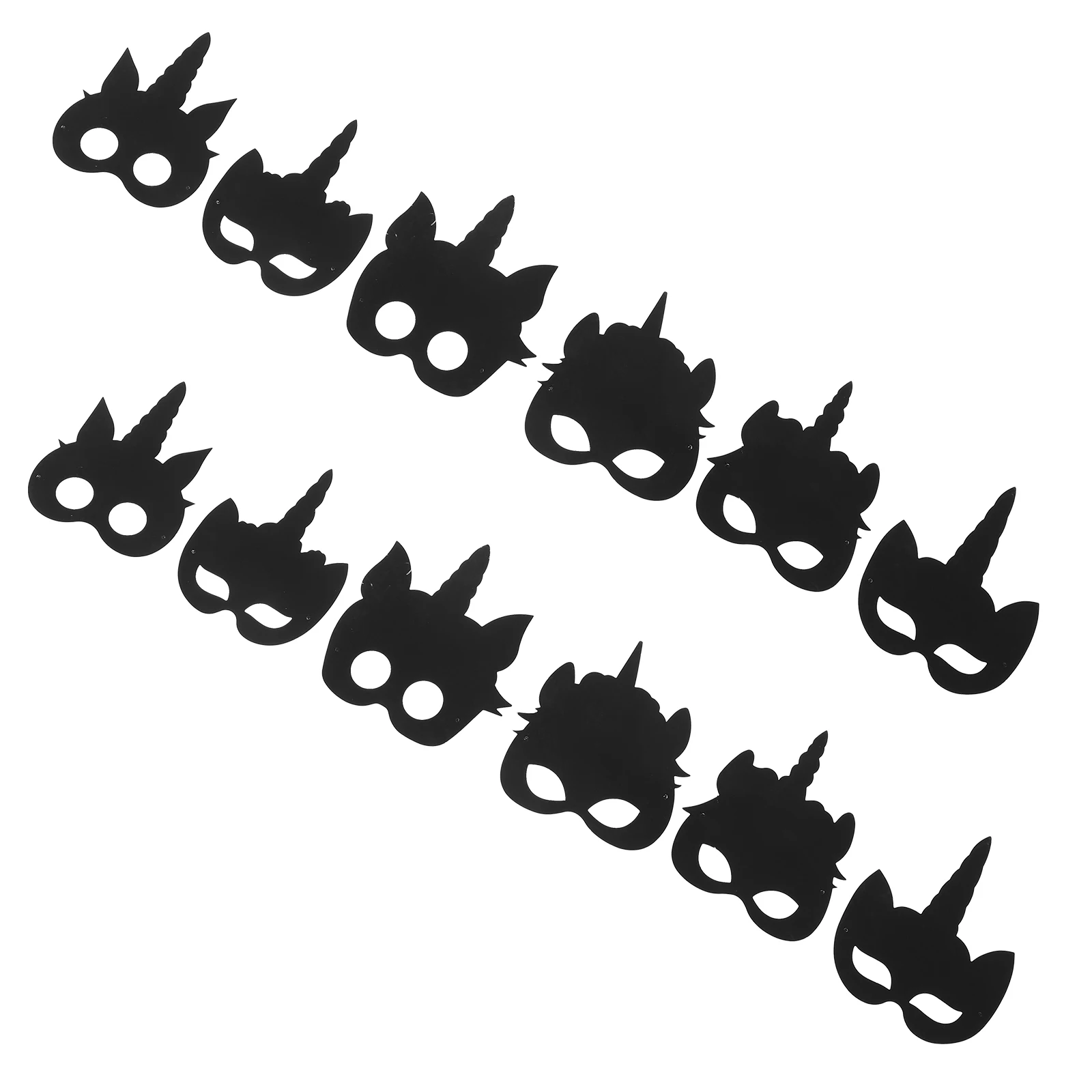 1 Set Unicorn Masks Craft Kit Diy Scratch Thick Paper Mask Kids Party Halloween Decoration Multi-Function Mask Set For