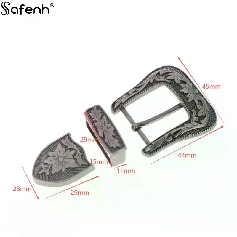 1/2Sets Alloy  Vintage European & American Style Metal Belt Buckle Floral Engraved Pin Buckle Classic Retro Waistband Clasp​