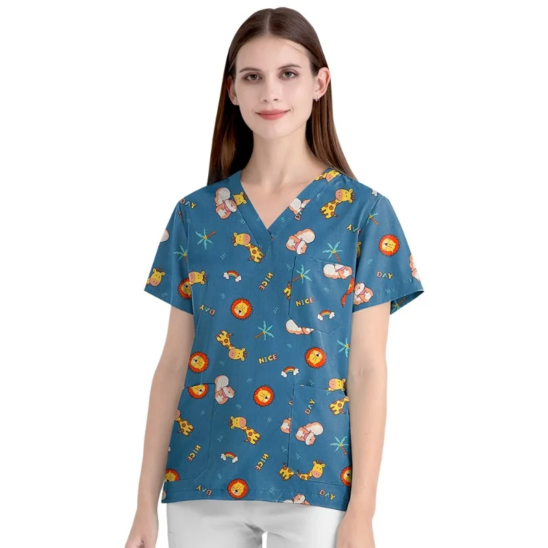 Uniformi mediche abbigliamento da laboratorio donna uomo scrub top infermiera infermieristica uniforme Vet Costume Spa abbigliamento da lavoro chirurgia ospedaliera camicie da lavoro