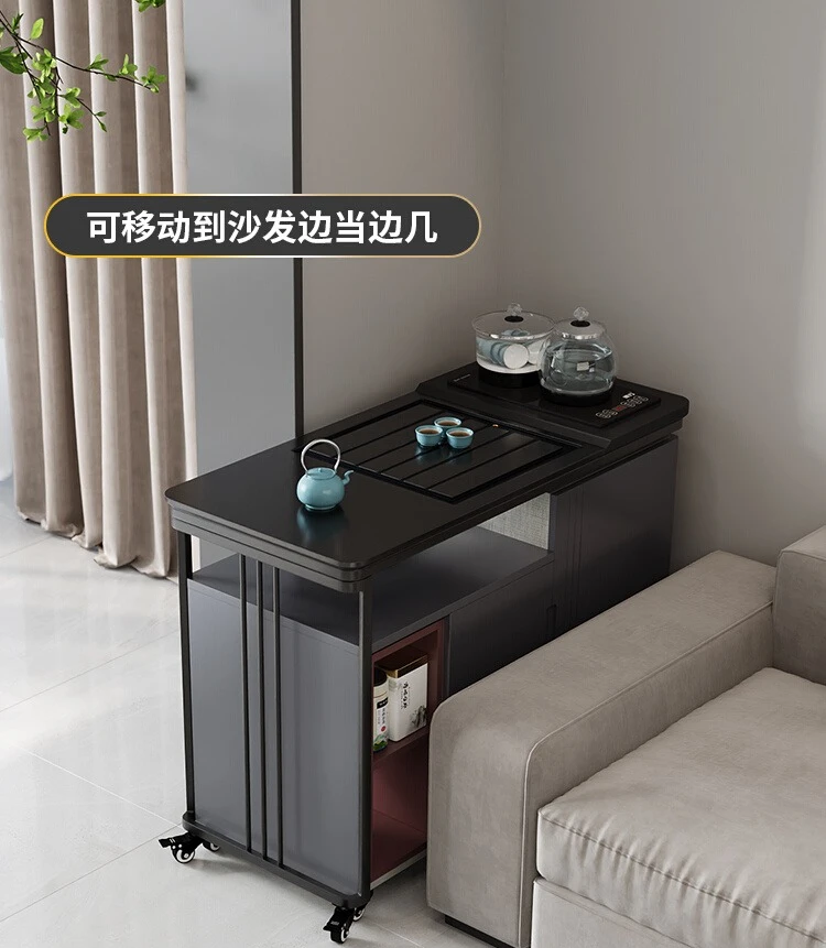 

Movable side trolley light luxury living room sofa side side cabinet rotating tea table household simple balcony tea table