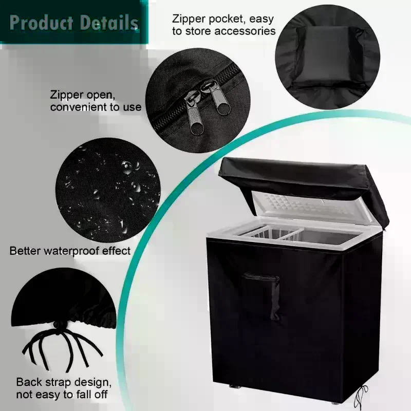 Waterproof Ice Cabinet Dust Cover Outdoor Indoor All-Inclusive Refrigerator Dustproof UV Protection No Tear