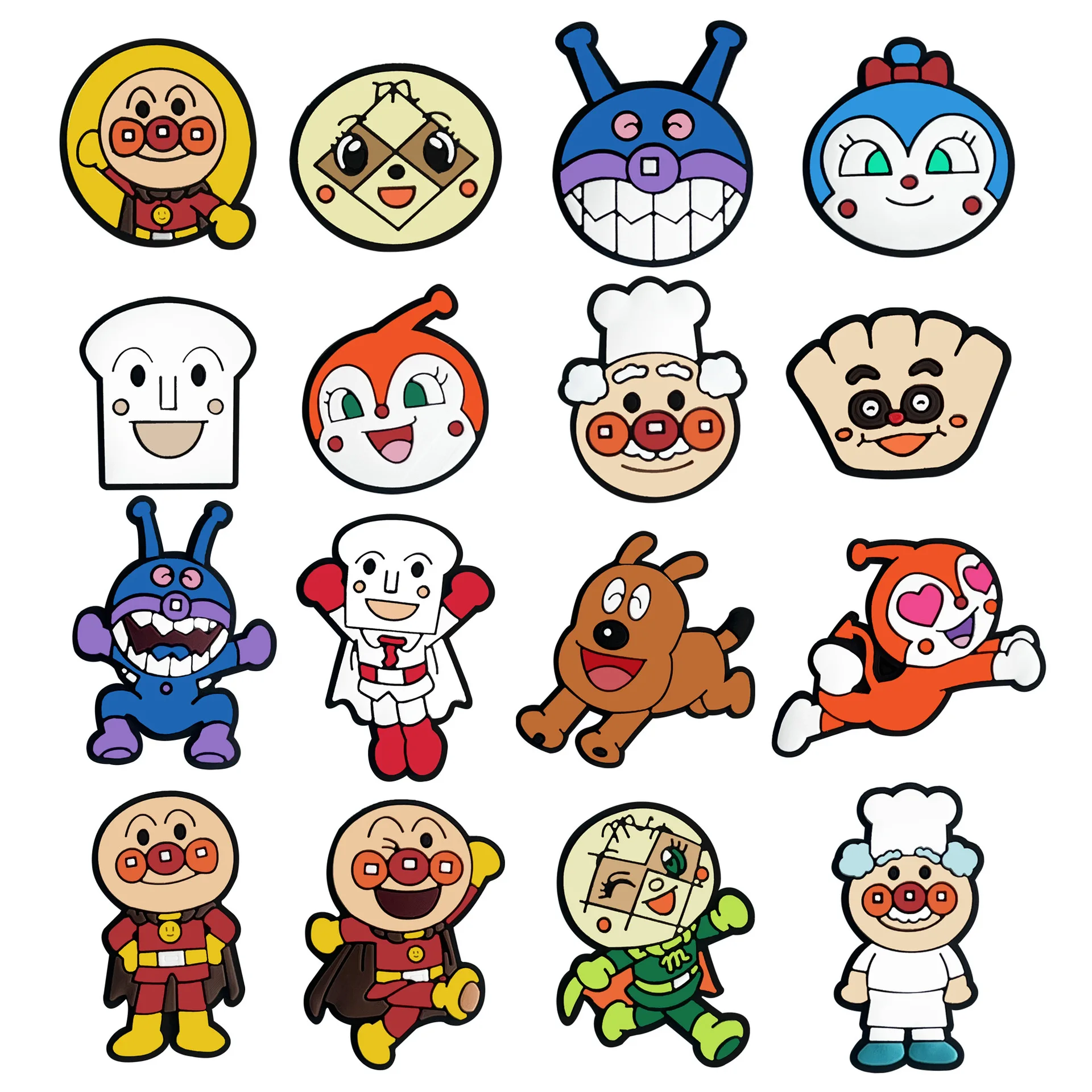 1-100Pcs Cute Baozi Brave Good Quality Shoes Charms PVC Shoe Accessories For Clogs Sandals Decoration Buckle Kids Gifts ﻿