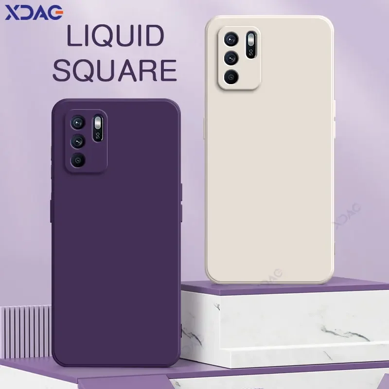 Luxury Dual Layer Cellphones Case Cover for OPPO Reno6 Z Reno 6Z Full Camera Protection Reno6Z Soft Square Liquid Silicone Armor