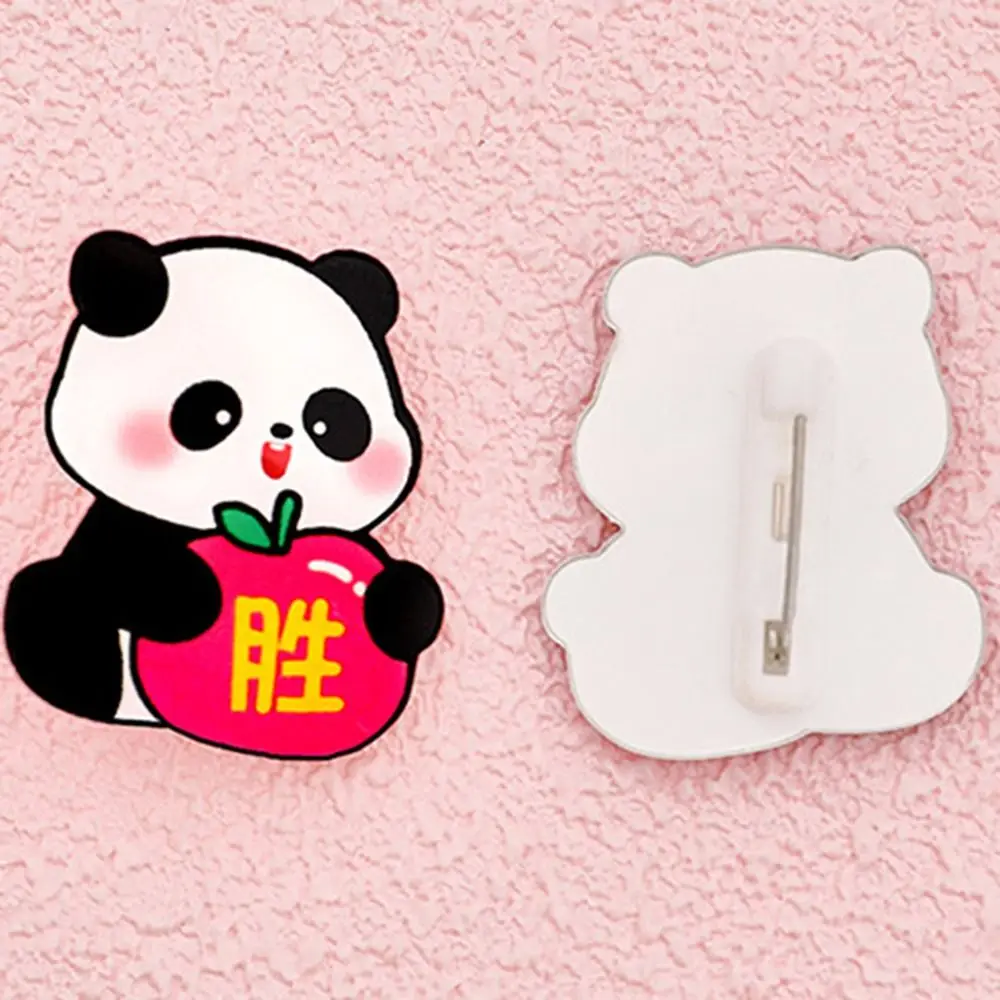 Cute Panda Brooch Creative Cartoon Children's Acrylic Badge Personality Interesting Inspirational Word Badge Student