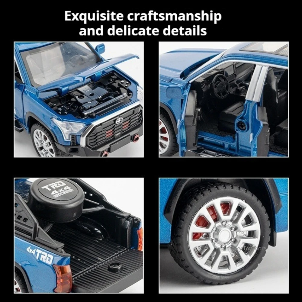 รถโมเดลจำลอง Tundra Pickup RAM Mammoth ขนาด 1:32 ทำจากโลหะผสม พร้อมเสียงและไฟ มีระบบดึงหลังเปิดประตูได้ ของเล่นเด็ก ของขวัญเซอร์ไพรส์