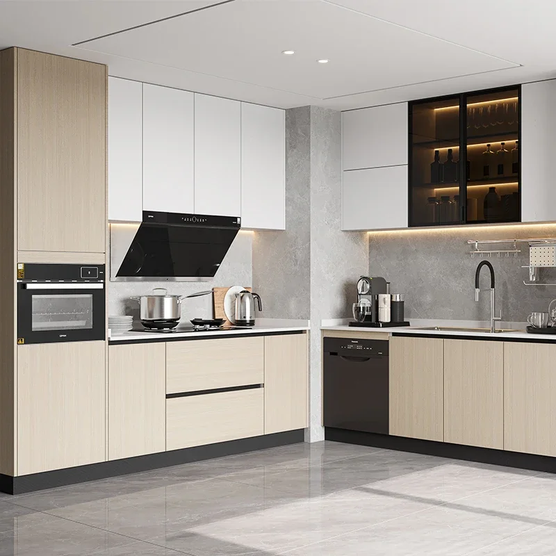 Household Kitchen Kitchen Integral Cabinets Customized Cooktop  Quartz Stone Countertops