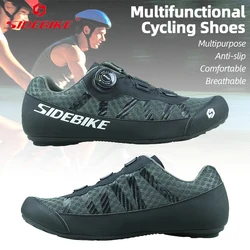 SIDEBIKE Road Bike Shoes Non-slip Bicycle Cleat Shoes Breathable Light Weight Men's Sneakers Casual Women Road Cycling Footwear