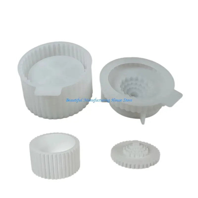 

E56A Silicone Storage Box Mold Storage Container Moulds Striped Jewelry Storage