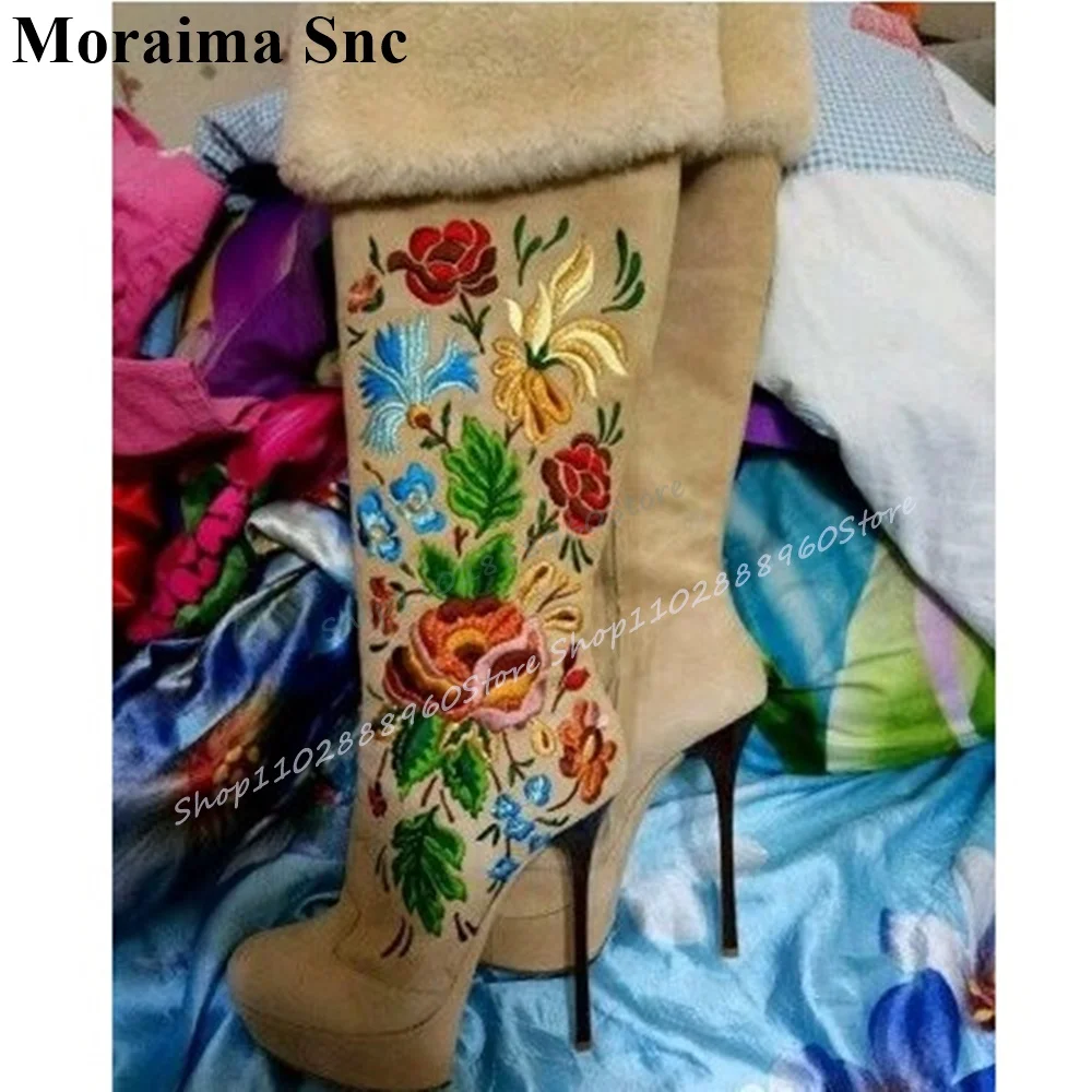 genou-haute-troupeau-fourrure-fleur-decor-plate-forme-bottes-mince-talon-haut-femmes-chaussures-cote-fermeture-eclair-bout-pointu-2025-zapatos-para-mujere