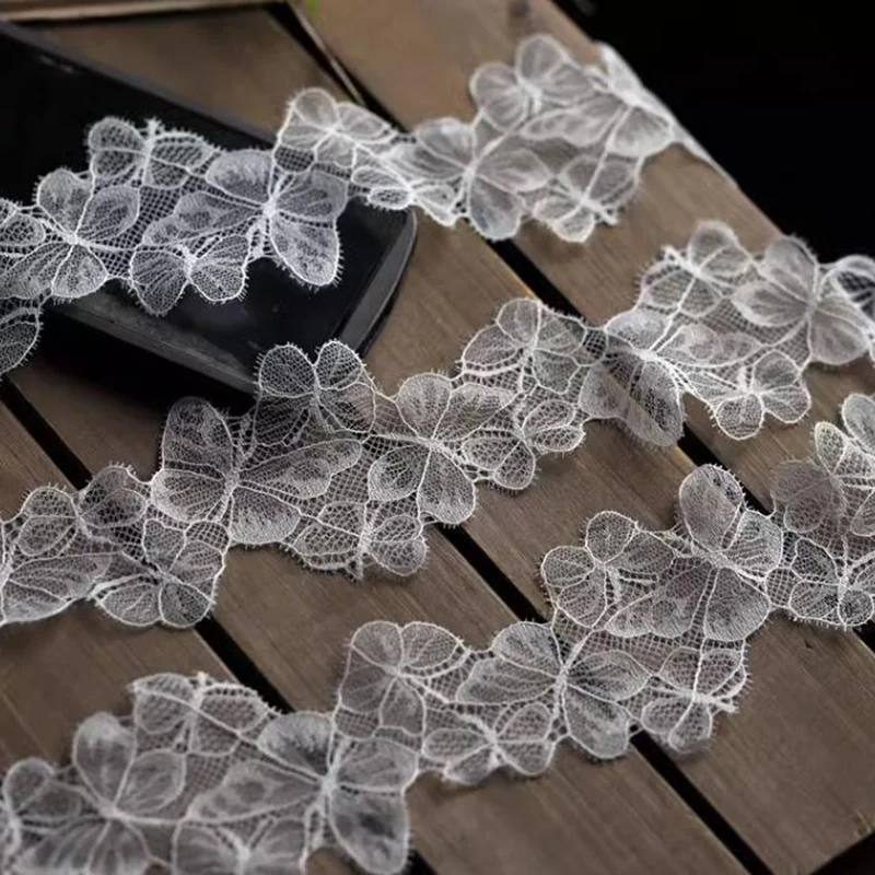 1 Yard Butterfly Thin Elastic Lace Accessories Diy Handmade Decorative Lace Material Lace Ribbon