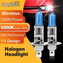H7 H4 H1 H9 H119005 HB3 9006 HB4 Halogen Headlight Car Light Hi Lo Beam H13 9007 5202 6000K 12V 100W Super White Car Bulbs 2Pcs