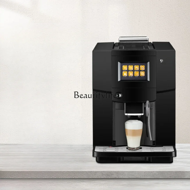 Touch screen smart fancy automatic coffee machine household milk foam grinding beans integrated