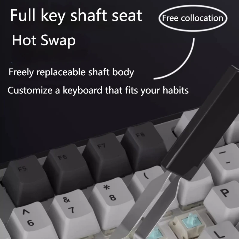 Ajazz Ak980 لوحات المفاتيح الميكانيكية اللاسلكية هيكل حشية ثلاثي الوضع Rgb مفتاح كامل قابل للتبديل السريع لوحات مفاتيح الألعاب طويلة التحمل