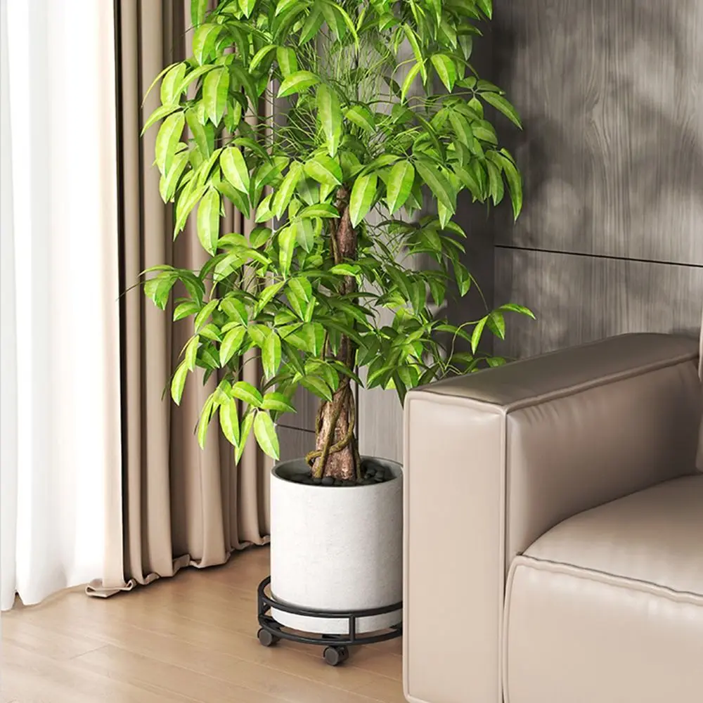 

Sturdy Construction Rolling Plant Pot Stand Movable Lockable Round Planter Rack Large Load Bearing Silent Flower Pot Holder