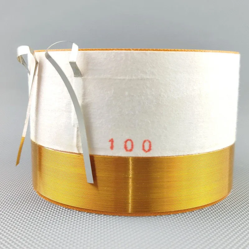 

1 шт. 100-мм звуковая катушка для сабвуфера/вуфера, запчасти для ремонта басов, с внутренним и внешним алюминиевым круглым проводом и стекловолоконным диффузором