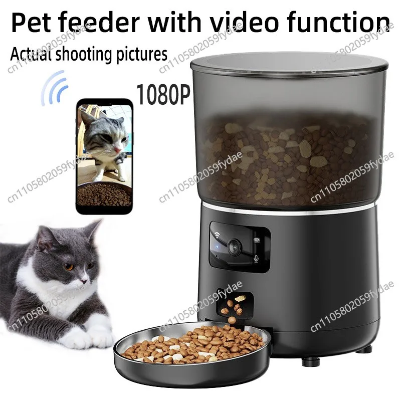 Feeder 4L Automatic Cat Feeder Control Anti-Blocking Design Automatic Pet Dog Feeder