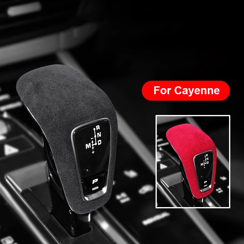 

For Porsche Cayenne 9ya 2018-2022 2023 Suede Car Gear Shift Knob Trim Shell Gears Head Lever Cover Sticker Interior Accessories