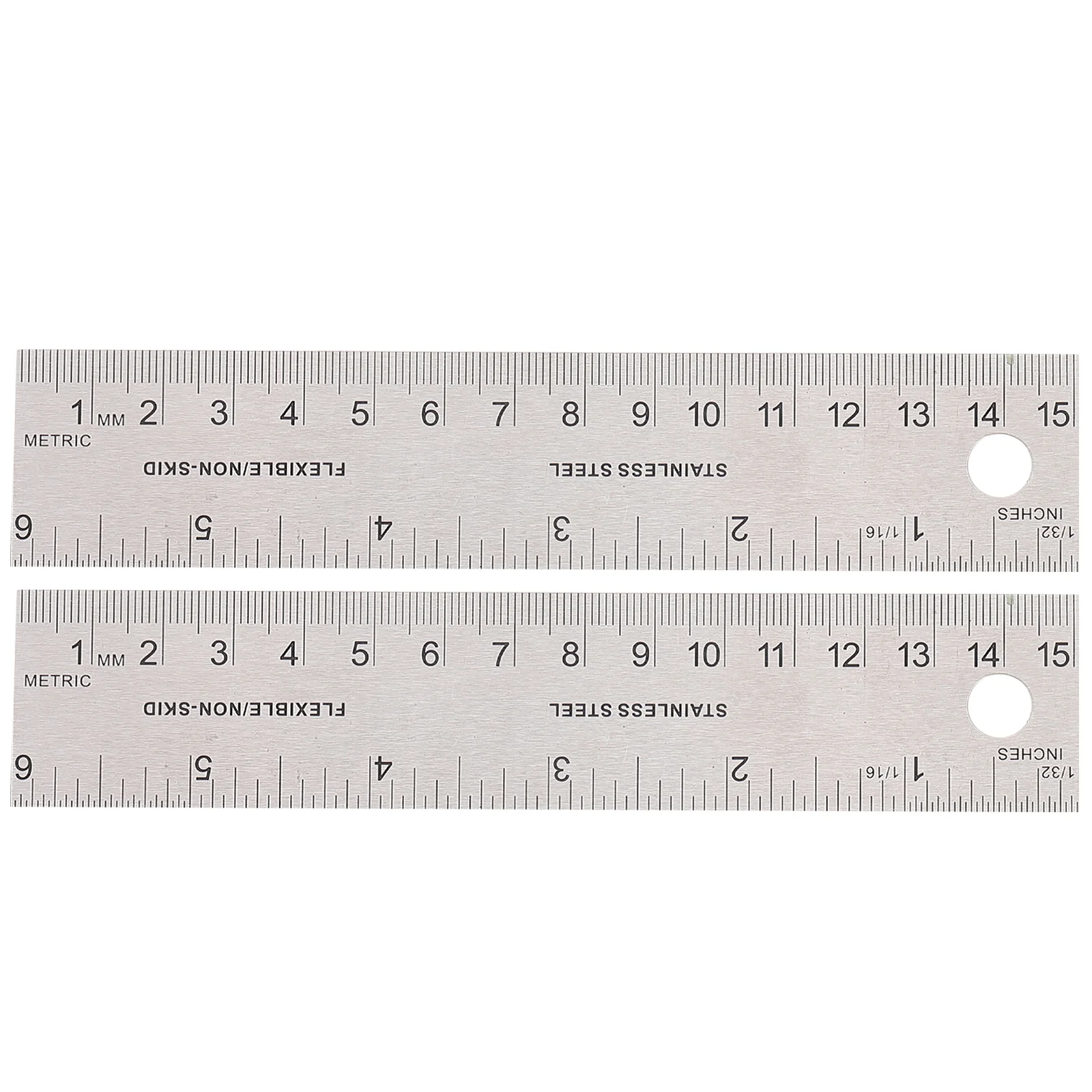 2 Pcs Cork Stainless Steel Ruler Backing Carpenter Wooden Scale Drawing Office
