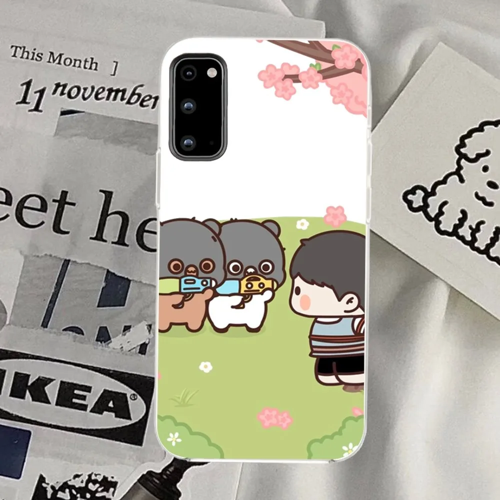 Cute Dudu Bubu Bear Phone Case For Samsung Galaxy S20 S22 S21 S23 Fe Lite A71 Plus Ultra Transparent Shell