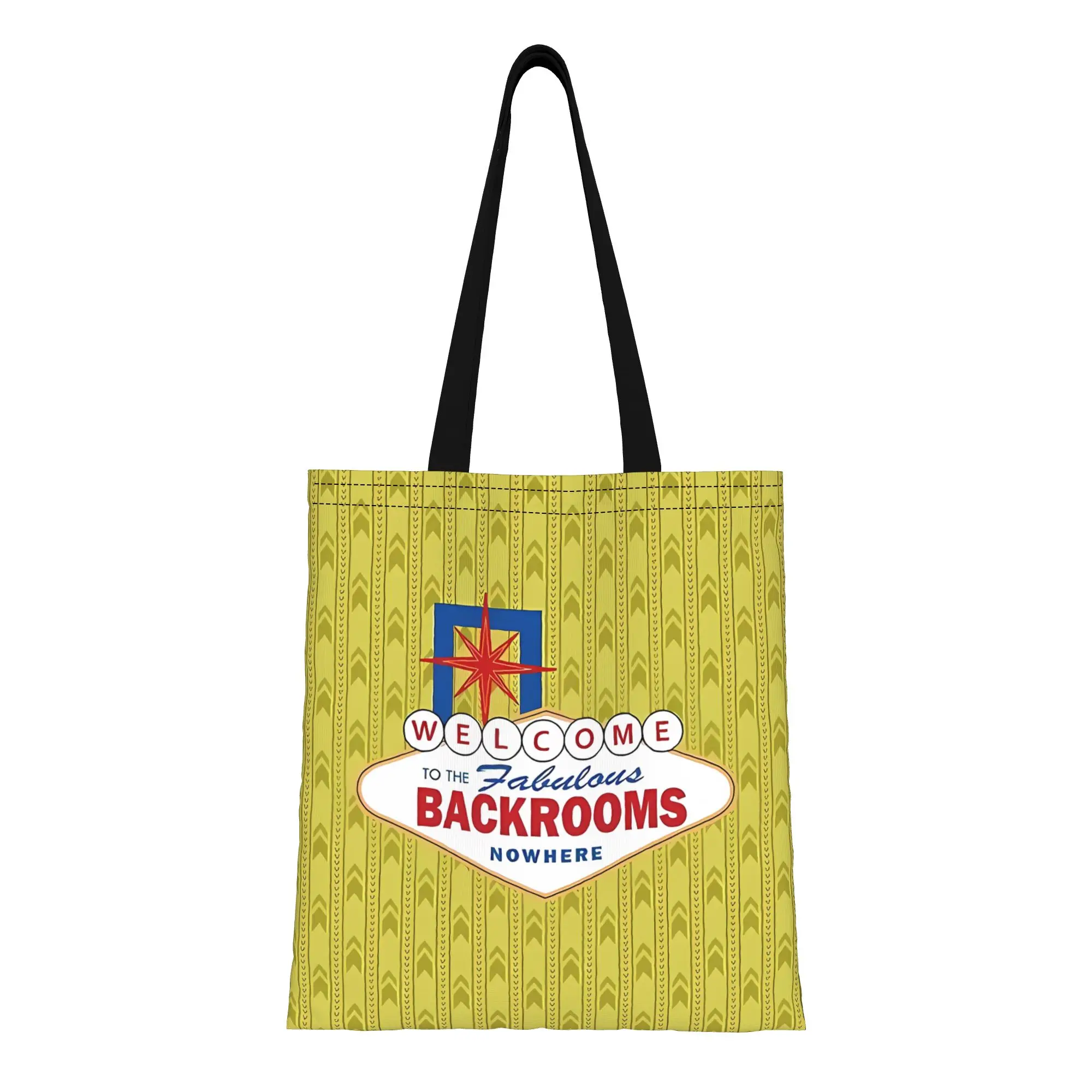 

Сумка-тоут из холщовой ткани Entity Las Backrooms в стиле крепи-эстетика для покупок, путешествий, активного отдыха, прочная сумка через плечо