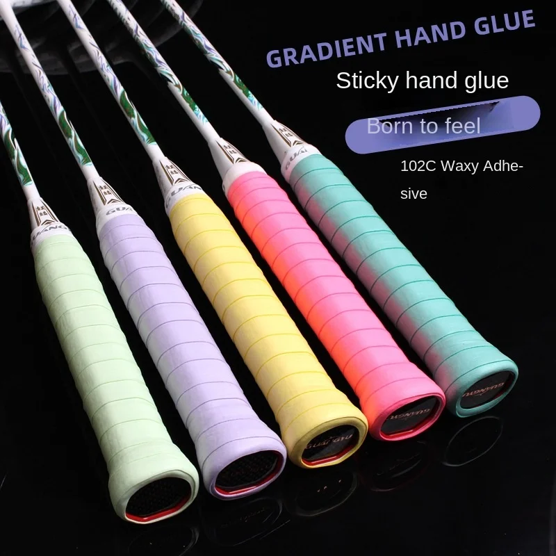 Colle à main de Badminton, filet en latex fin, raquette de badminton, poignée absorbant la sueur, cuir antidérapant collant