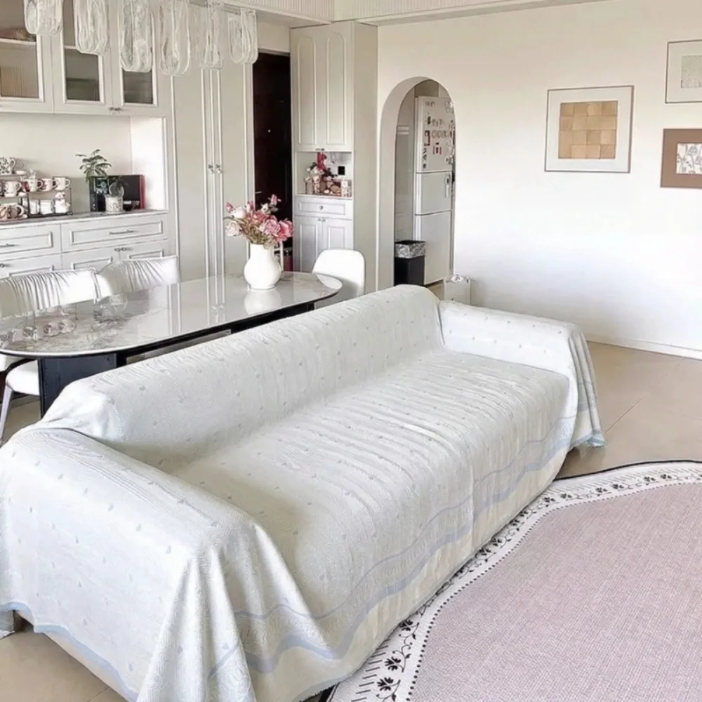 2026 Summer New Cool Touch Ice Silk Sofa Blanket Minimalist One Piece Couch Protector Breathable Slipcover All Season Home Decor