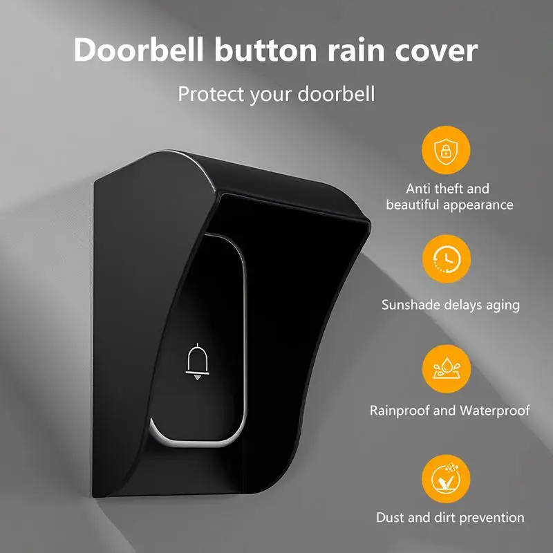 1/2/3Pcs Waterproof Outdoor Wireless Doorbell Cover Rainproof Plastic Guard Case Cover Rain Protector For Home Security-New