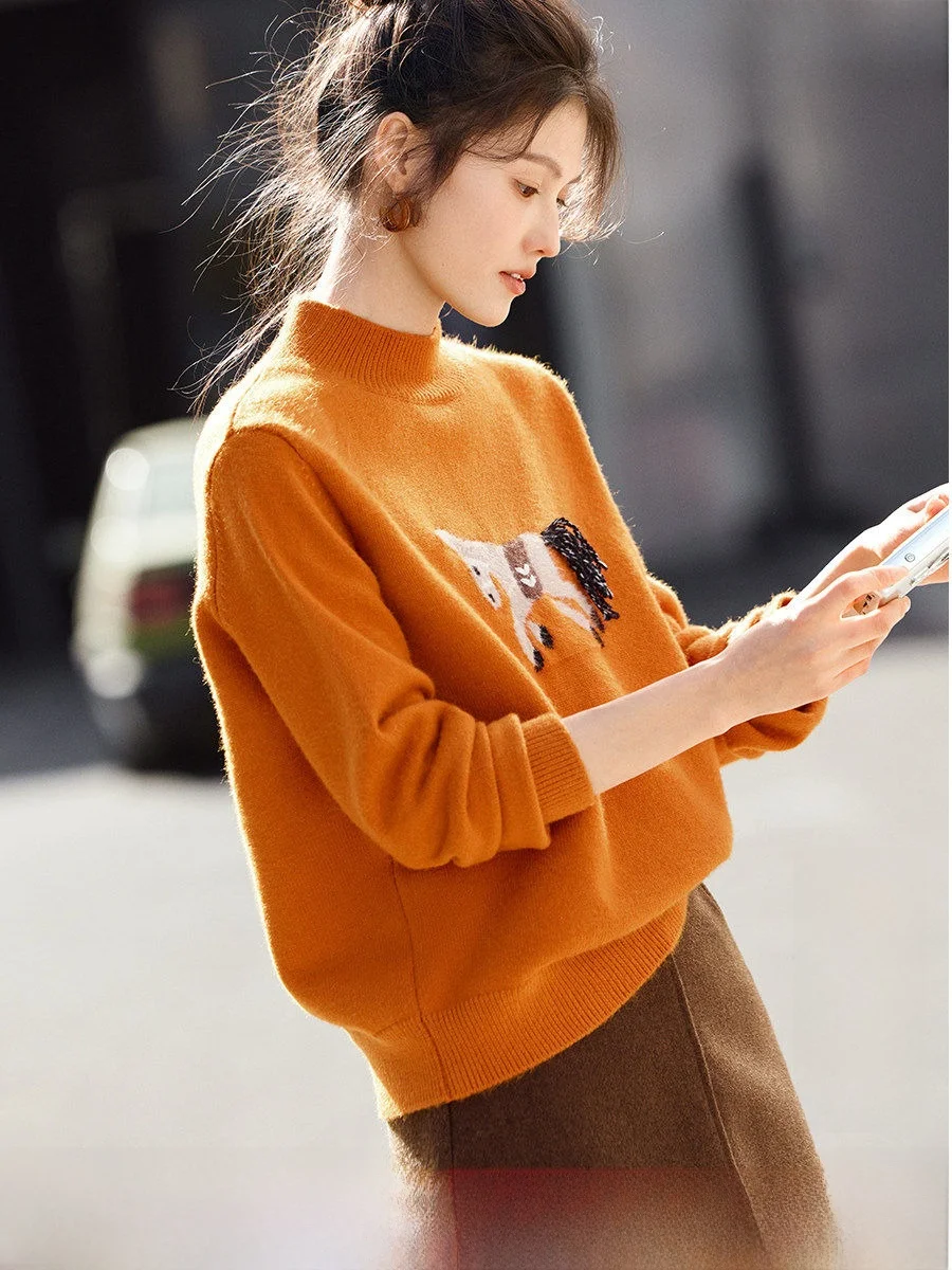 

Ladies Knitted Sweater Loose oulder Fit Winter Faionable Slimming Top XWI Brand Commute Sle Polyester Fiber Long ...