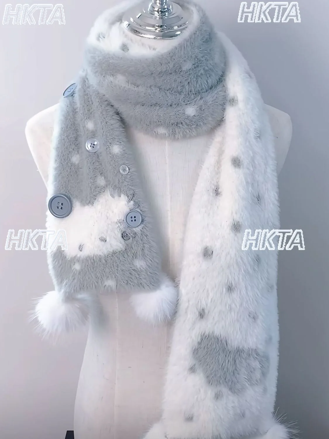 لطيف Kawaii الكرتون وشاح السيدات 2025 شتاء جديد يندبروف الباردة الدافئة أفخم سميكة الحلو الأوشحة لوليتا اكسسوارات للنساء #2