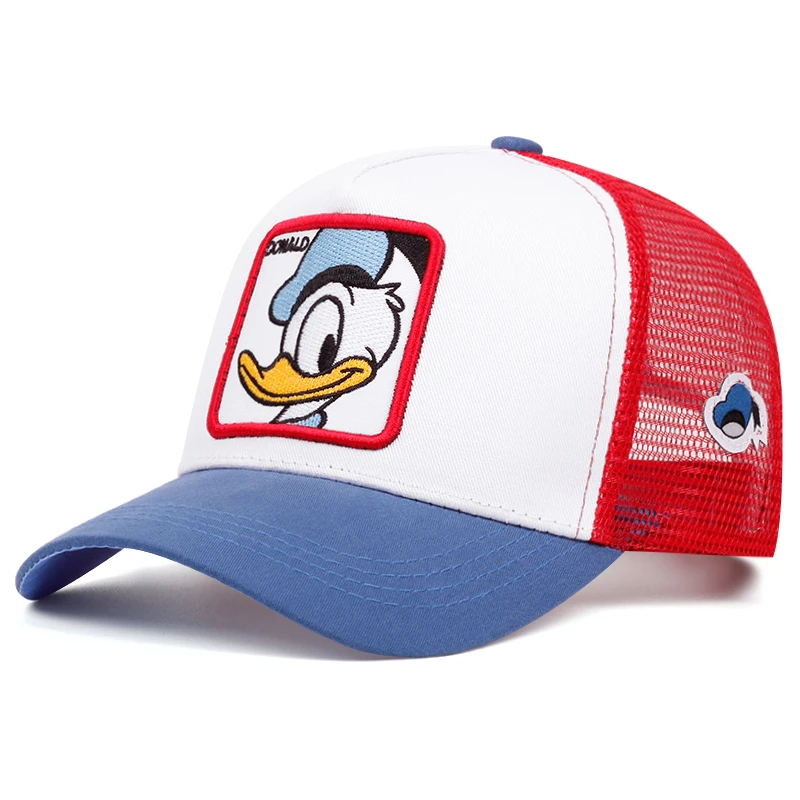 Donald Mickey baseball cap Summer outdoor cartoon mesh hat American Net trucker hat