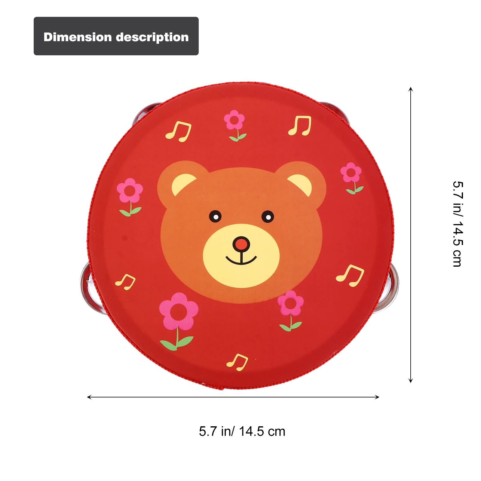 Pandeiro de madeira portátil crianças brinquedo handbell tambor instrumentos musicais percussão para