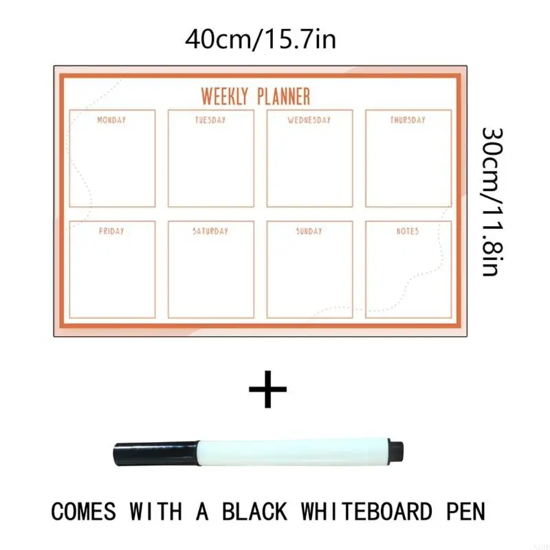 2025 New 2Pcs Erasable Fridge Weekly Planner PVC Whiteboard Chore Chart Board For Kitchen