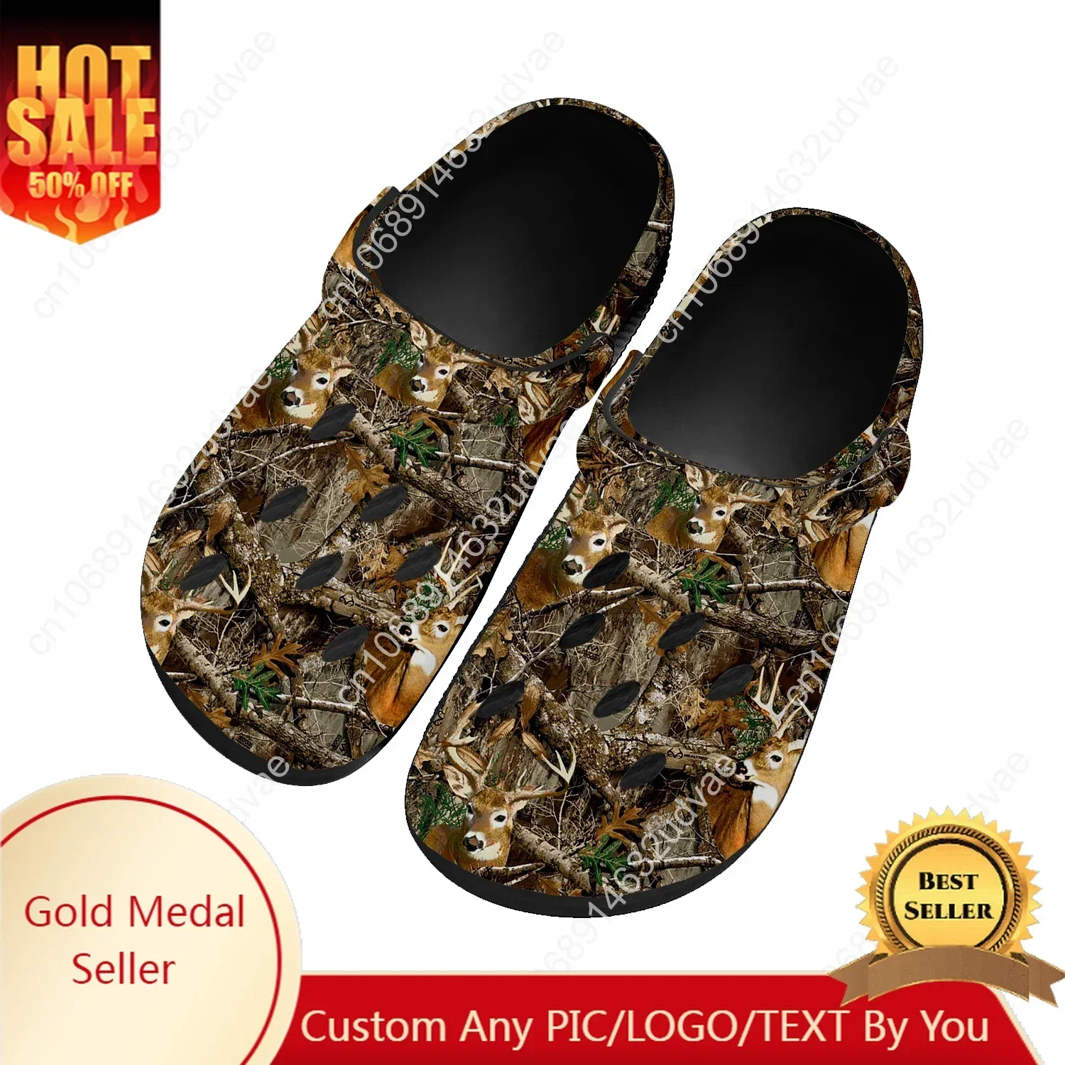 

Camo Deer Camouflage Hunting Water Shoes Mens Womens High Quality Home Garden Clogs Customizd Sandals Breathable Hole Slippers