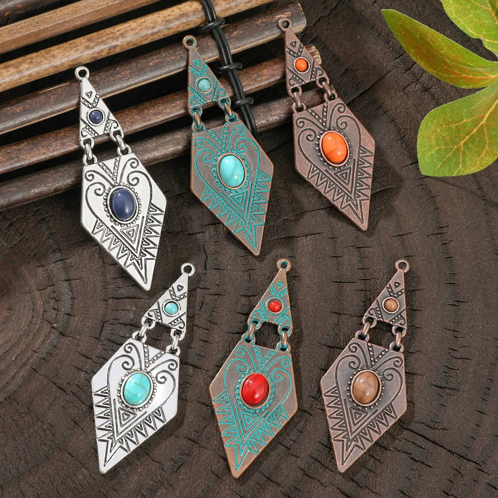 Ethnic Fashion Women - Vintage Ethnic Stone Setting Pendants for