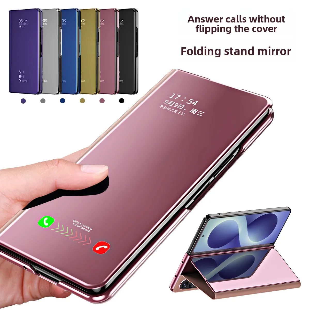 Für Samsung Galaxy Z Fold 8 Ultra Fold 7 6 5 4 Anti-Fall Anti-Fingerabdruck Leder-Handyhülle Mit Unsichtbarem Eingebautem Ständer