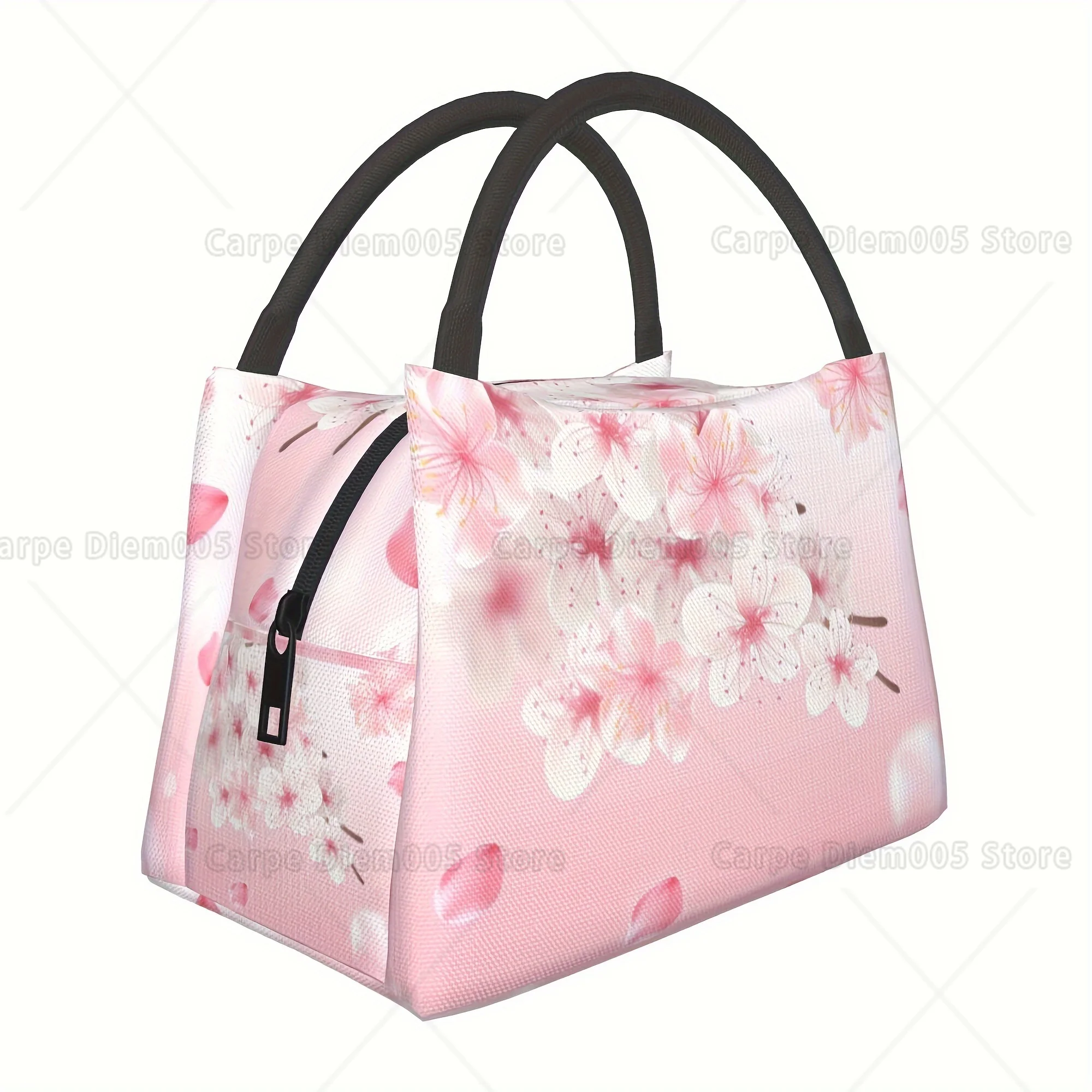 

1 шт., розовая вишня, портативная и многоразовая холодильная сумка, изолированная сумка, изолированная сумка для обеда, незаменимая для кемпинга