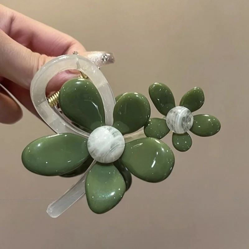 YHJ Elegante Artiglio per Capelli a Fiore Clip per Artigli Floreali alla Moda per Ragazza Stile Coreano Dolce e Carino Clip per Capelli a Granchio Accessori per Capelli per Le Donne