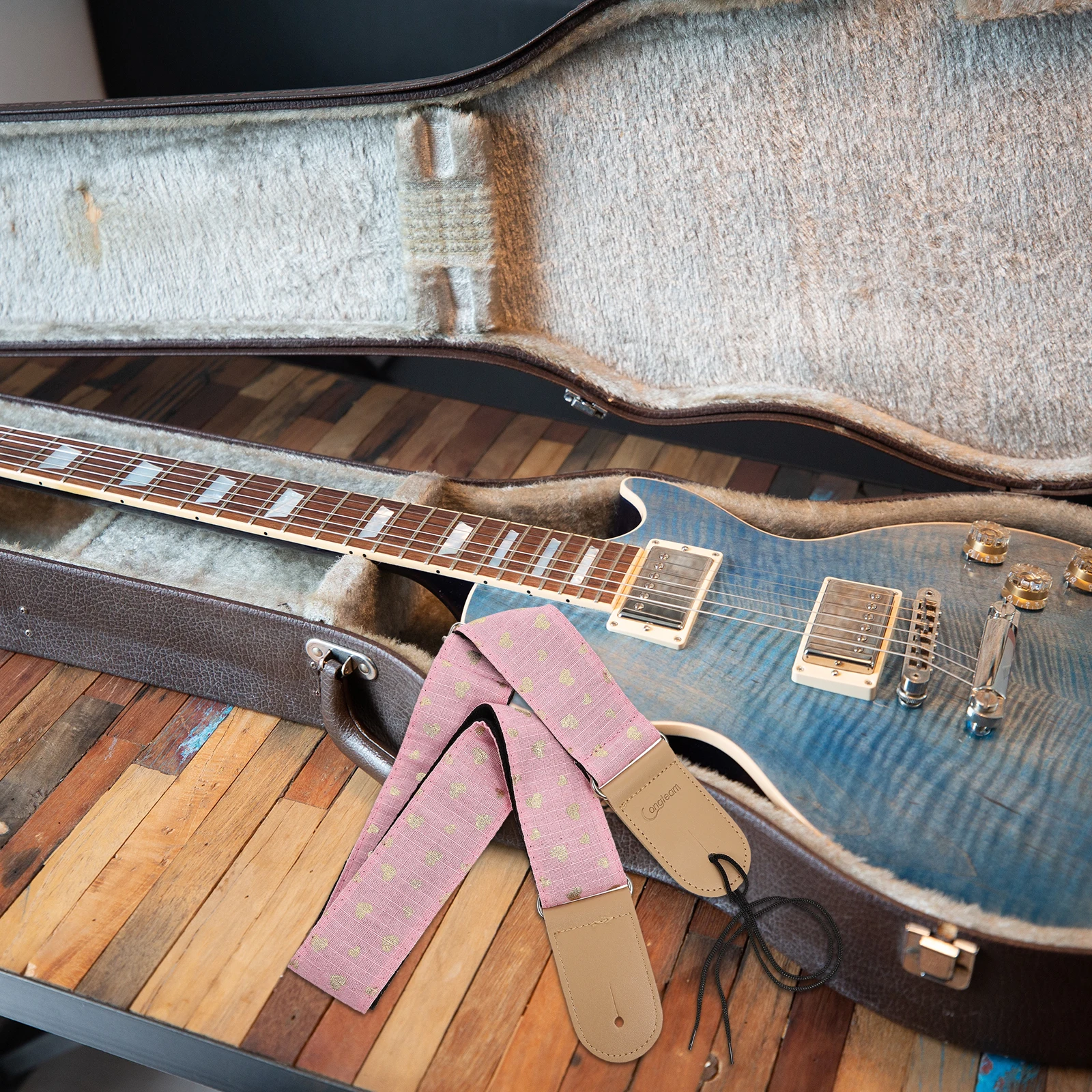 

1pc Guitar Strap Pink Lightweight Adjustable For Acoustic Electric Bass Guitar Universal Stylish Accessory Instrument Parts