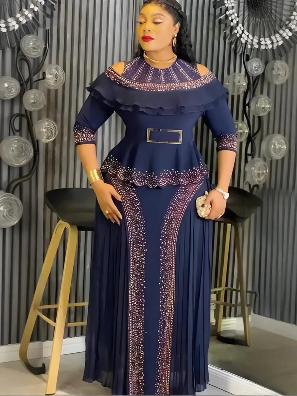 Vestidos de Fiesta Africanos de Tallas Grandes para Mujer 2026, Nueva Moda Dashiki Ankara, Vestido de Noche Elegante para Boda, Vestido Maxi Musulmán Turco