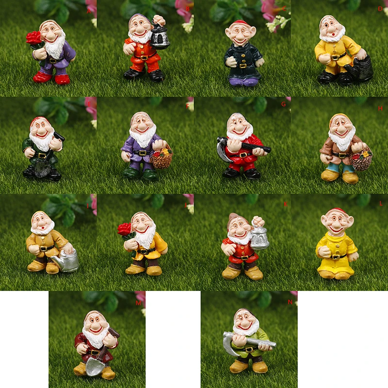1Pcs/4Pcs 무작위 요정 정원 미니어처 그놈 드워프 마이크로 미니 그놈 인형 정원 장식
