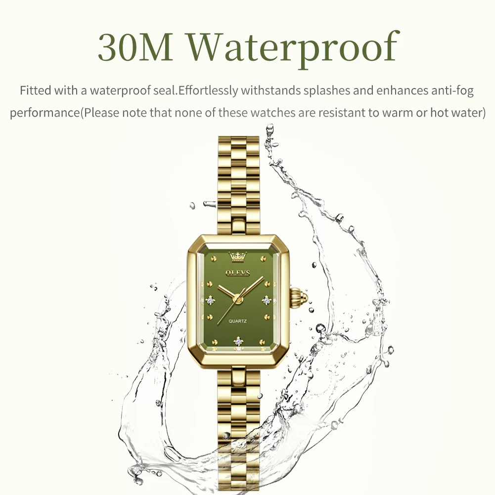 OLEVS 5690 Original Brand Genuine Square Dial Ladies Watch Quartz Watch Small Square Watch Waterproof Exquisite Business